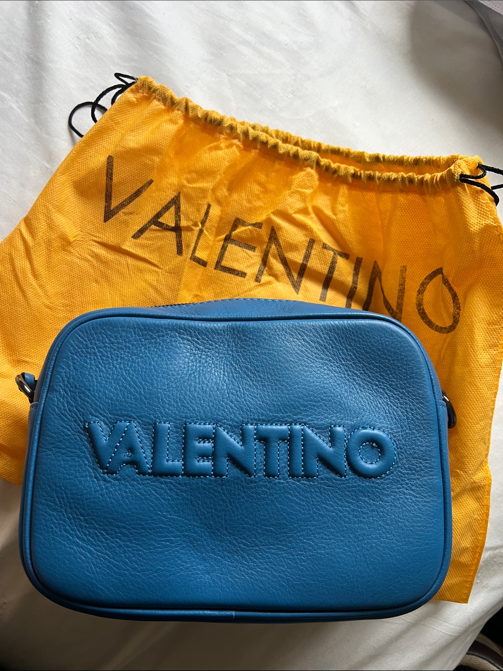 Valentino By Mario Valentino Mia Embossed Leather Crossbody, Blue
